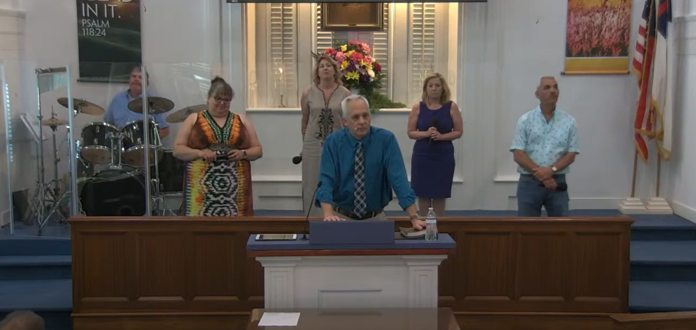 Pastor Michael Gunter preaching at Concord Baptist Church